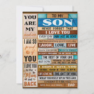 Never Forget I Love U - Dad To Son Holiday Card