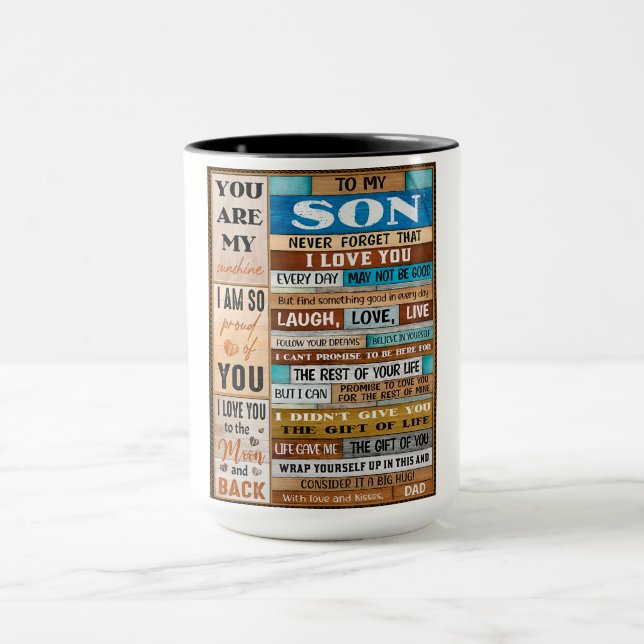 Never Forget I Love U - Dad To Son  Mug (Center)