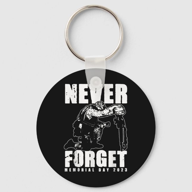 Never Forget Memorial Day _2  Key Ring (Front)