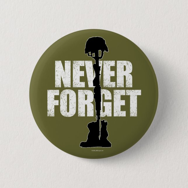 Never Forget (Memorial Day) 6 Cm Round Badge (Front)