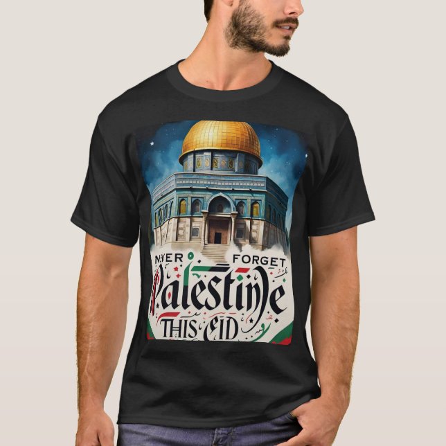 Never Forget Palestine Mens Tshirt (Front)