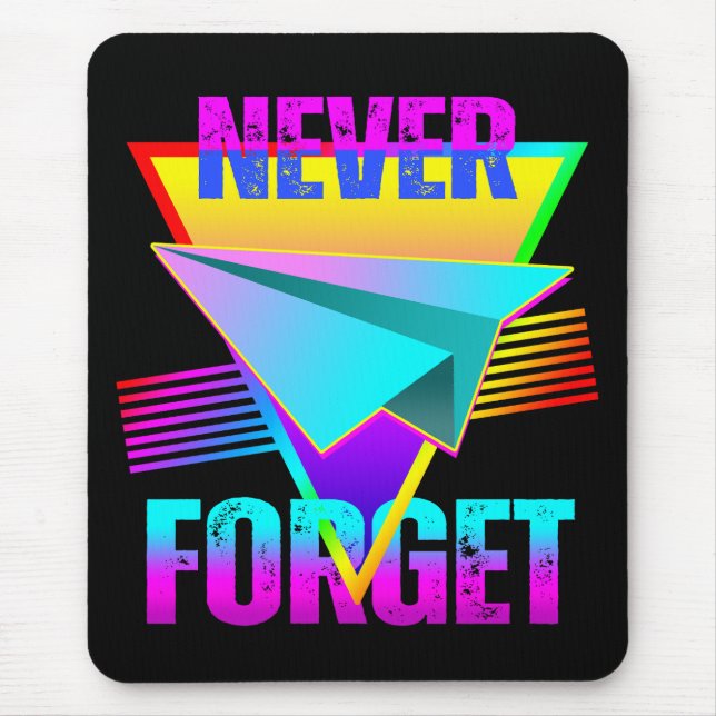 Never Forget Paper Aeroplane Mouse Mat (Front)