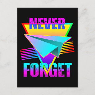 Never Forget Paper Aeroplane Postcard