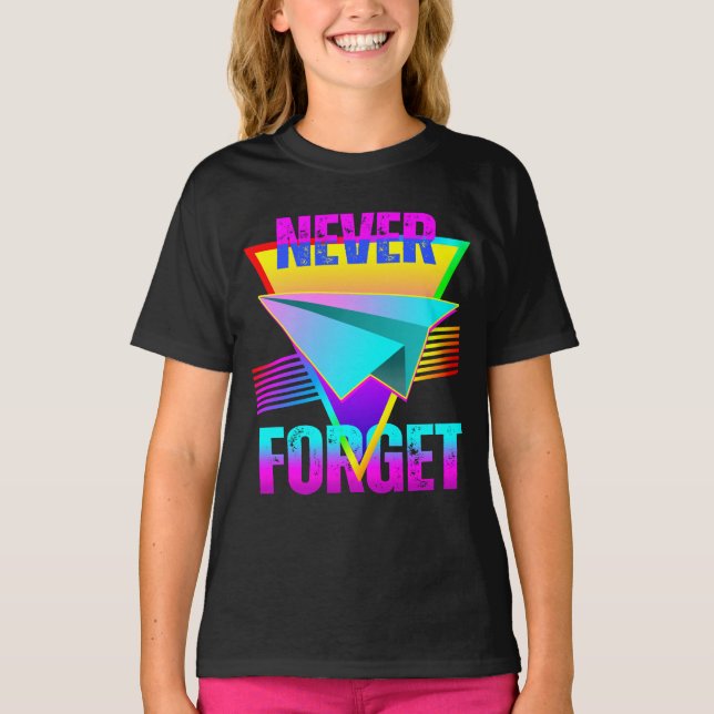 Never Forget Paper Aeroplane T-Shirt (Front)