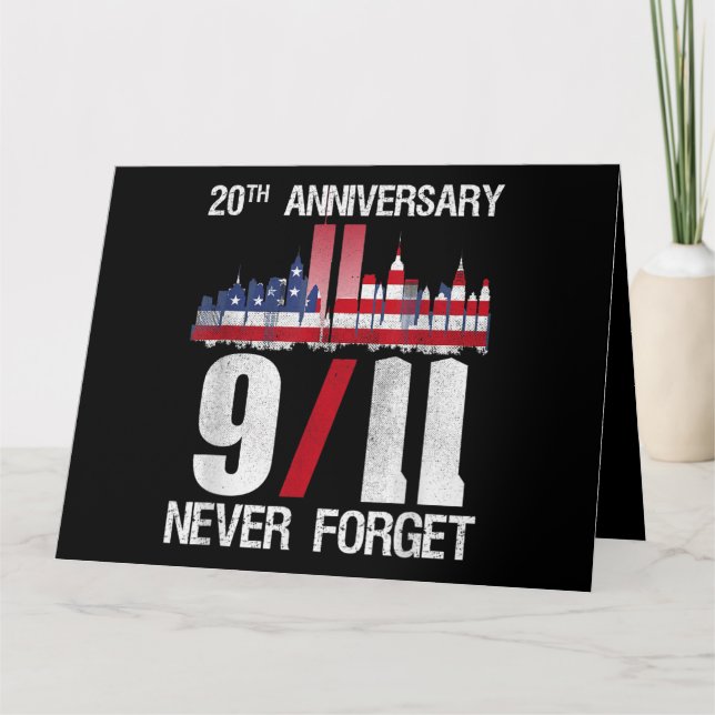 Never forget patriotic 911 american flag card (Front)