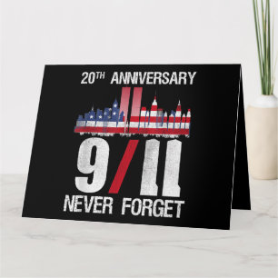 Never forget patriotic 911 american flag card