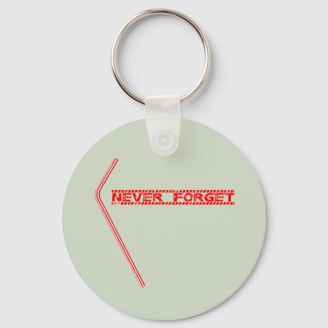 Never Forget Plastic Straws Key Ring (Front)