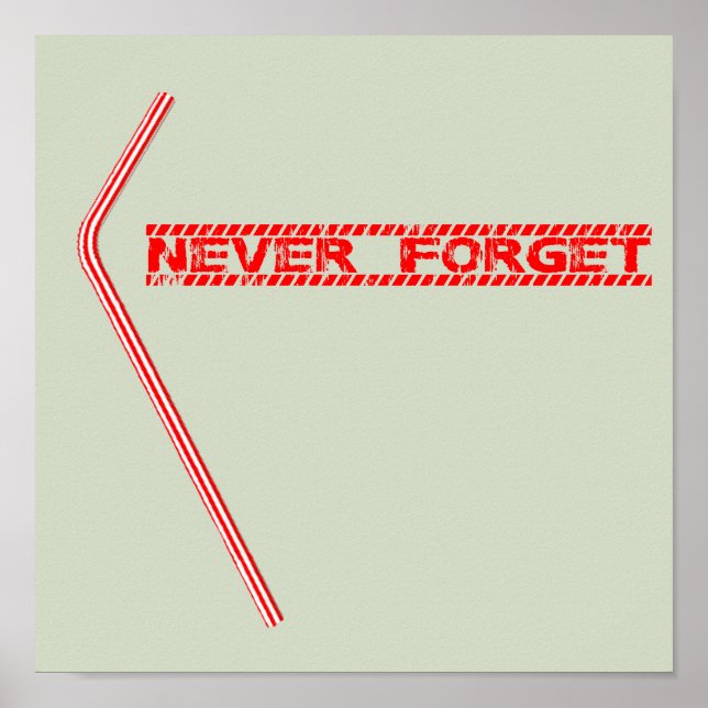 Never Forget Plastic Straws Poster (Front)