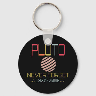 Never Forget Pluto Retro Funny Space, Science Key Ring