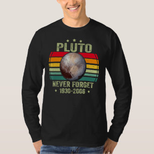 Never Forget Pluto Retro Style Funny Space Scienc T-Shirt