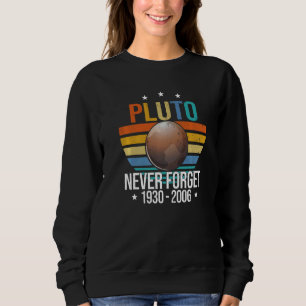Never Forget Pluto Retro Vintage Planet Astronomy Sweatshirt