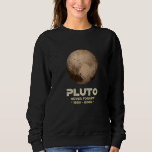 Never Forget Pluto Vintage Science Retro Style Pla Sweatshirt