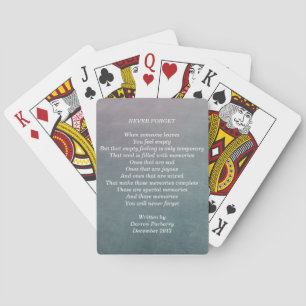 "Never Forget" poem - Classic Playing Cards
