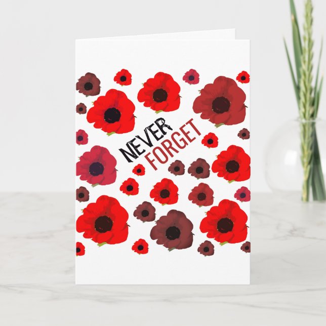 Never Forget, Poppy Flower Card (Front)