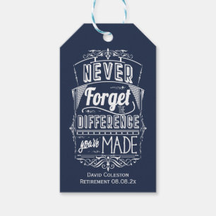 Never Forget Retirement Party Favour Gift Tags