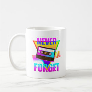 Never Forget Retro Cassette Tape Recorder Coffee Mug