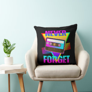 Never Forget Retro Cassette Tape Recorder Cushion