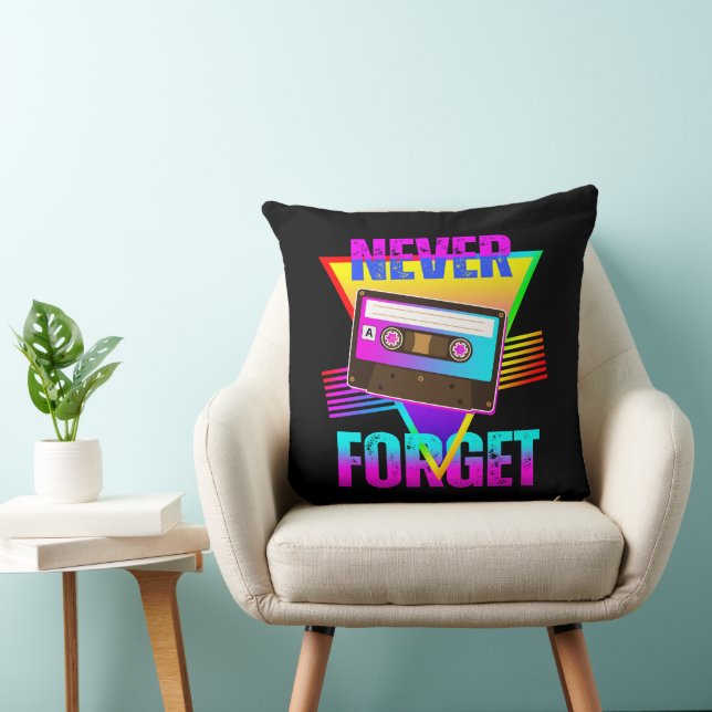 Never Forget Retro Cassette Tape Recorder Cushion (Chair)