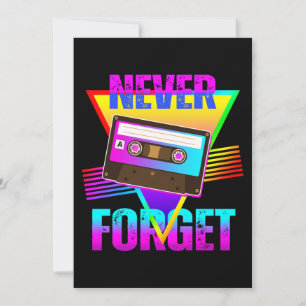 Never Forget Retro Cassette Tape Recorder Invitation