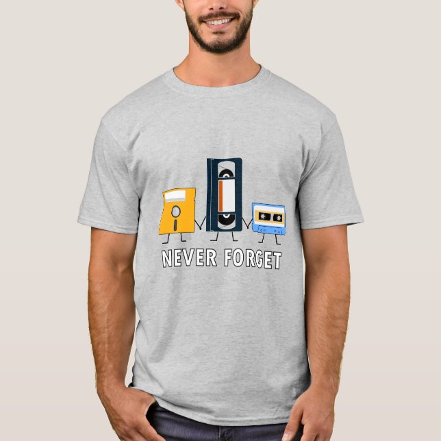 NEVER FORGET RETRO MEDIAS T-SHIRT (Front)