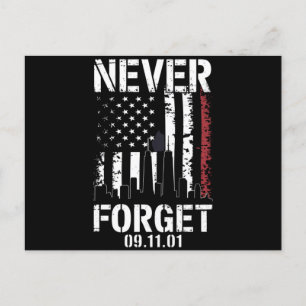 Never Forget September 11 2001 Memorial Day  Postcard