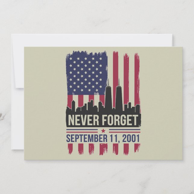 Never Forget September 11 2001 Memorial Day USA Invitation (Front)