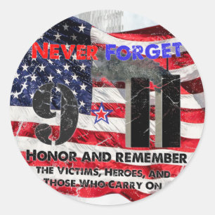 Never Forget September 11 Classic Round Sticker