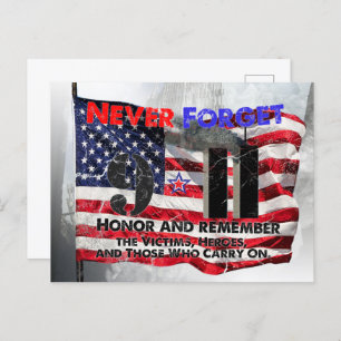 Never Forget September 11 Postcard