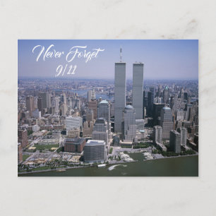 Never Forget, September 11 Twin Towers Remembrance Postcard
