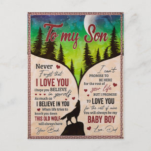 Never Forget That I Love You- Wolf Dad To Son  Postcard