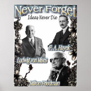 Never Forget the Austrians Hayek, Friedman, Mises Poster
