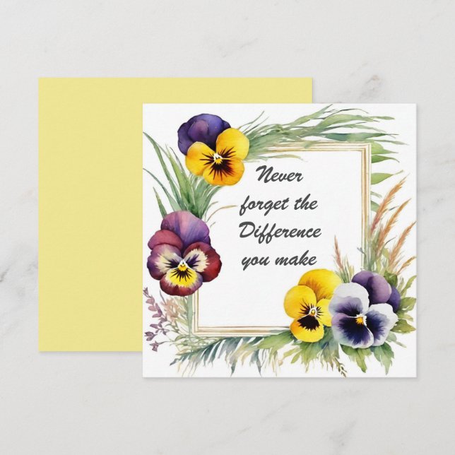 Never Forget the Difference You Make Floral Card (Front/Back)