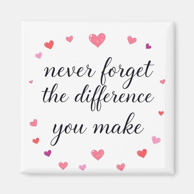 Never Forget The Difference You Make, Thankful Mag Magnet (Front)