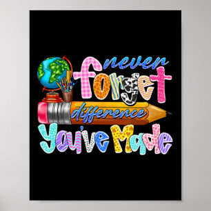 Never Forget The Difference You’ve Made Teacher Gl Poster