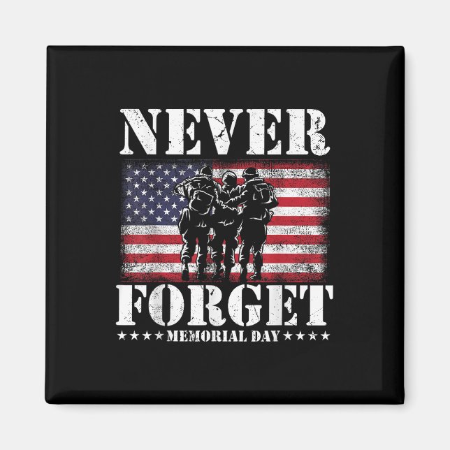Never Forget Usa Flag Memorial Day  Magnet (Front)