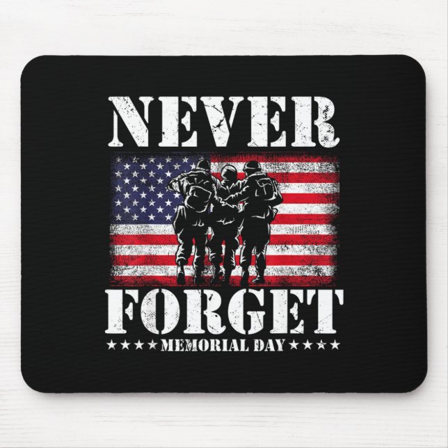 Never forget usa flag memorial day Never forget us Mouse Mat (Front)