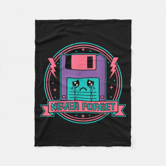 Never Forget Vintage Computer Tech  Fleece Blanket (Front)