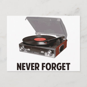 Never Forget Vinyl Record Players Postcard