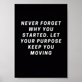 Never Forget Why You Started – Motivational Poster