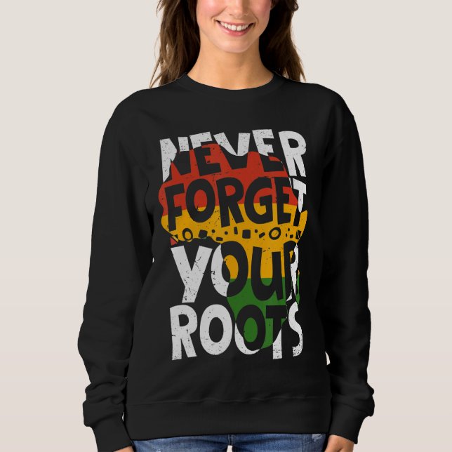 Never Forget Your Roots Afro American Black Histor Sweatshirt (Front)