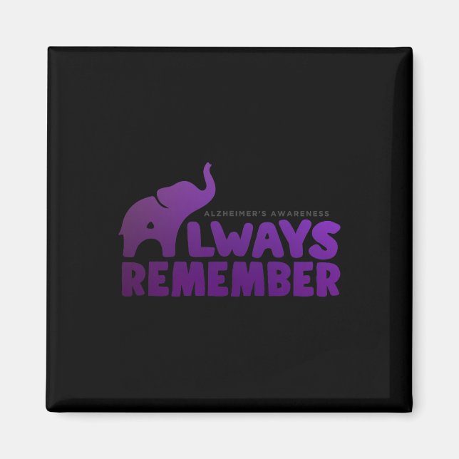 Never Forgets Alzheimerheimer Elephant 2  Magnet (Front)