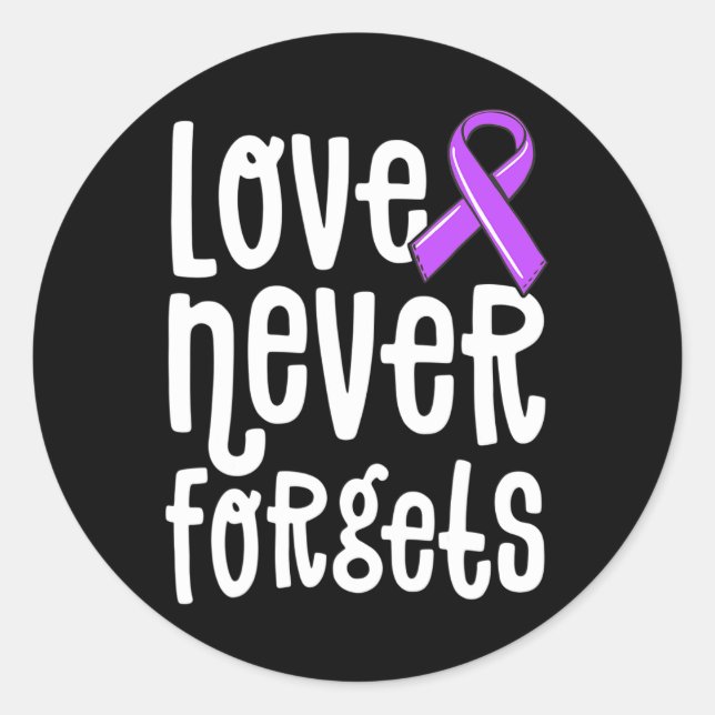 Never Forgets Memories Problem Heimer End  Classic Round Sticker (Front)