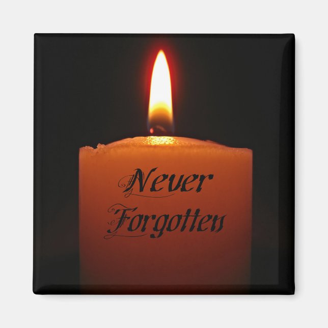 Never Forgotten Remembrance Candle Flame Magnet (Front)