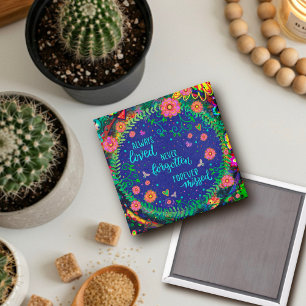 Never Forgotten Sympathy Loss Inspirational Floral Magnet