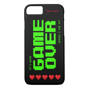 'Never GAME OVER' retro 80s computer geek's iPhone 8/7 Case