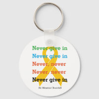 NEVER GIVE IN Churchill Quote SUICIDE PREVENTION