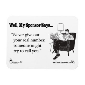 Never give out your real number... magnet