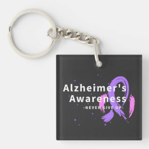 Never Give Up - Alzheimer's Awareness Key Ring