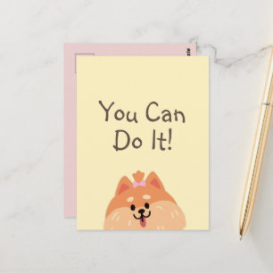 Never Give Up and Cute Puppy  Postcard