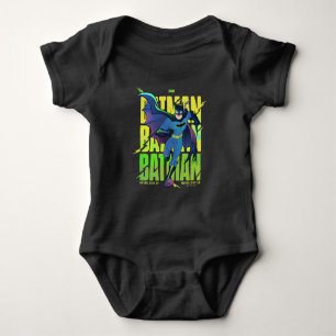 Never Give Up Batman Running Graphic Baby Bodysuit